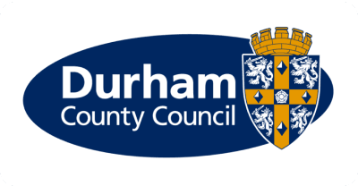 Durham County Council logo with coat of arms