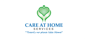 Care at Home Services logo with green heart and tagline "There's no place like Home!"