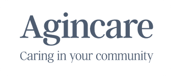 Agincare logo with tagline "caring in your community" on a white background