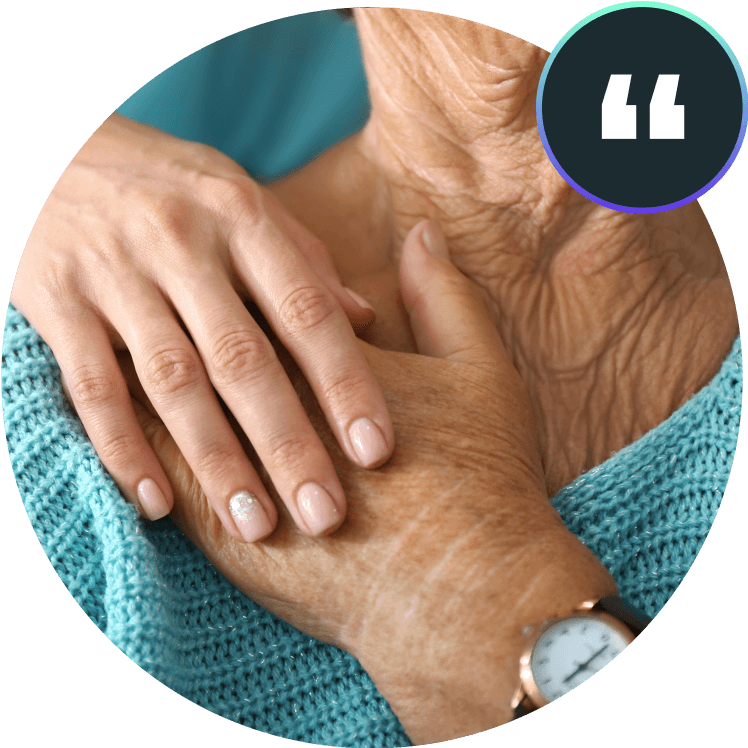 Two hands are on top of each other showing caring